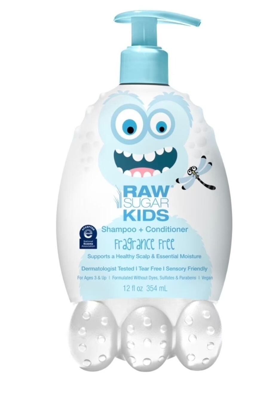 Raw Sugar Kids 2-in-1 Shampoo & Conditioner, Fragrance-Free, 12 fl oz